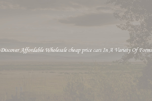 Discover Affordable Wholesale cheap price cars In A Variety Of Forms