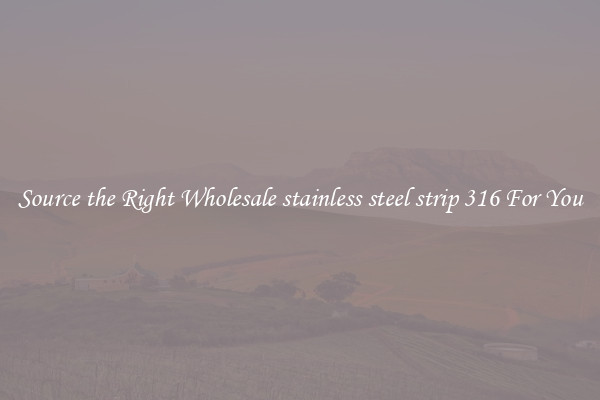 Source the Right Wholesale stainless steel strip 316 For You