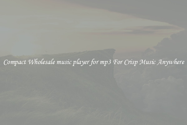 Compact Wholesale music player for mp3 For Crisp Music Anywhere