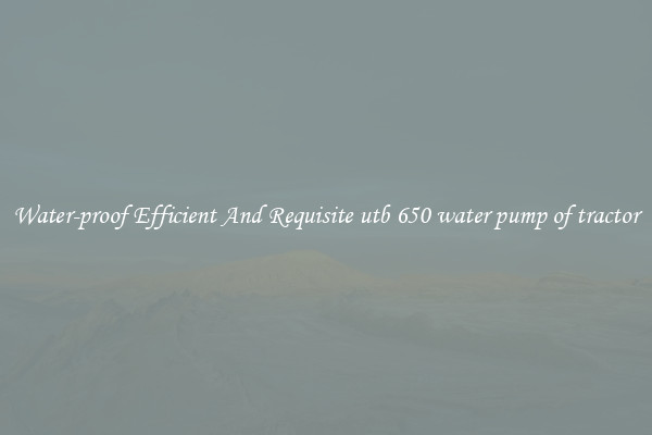 Water-proof Efficient And Requisite utb 650 water pump of tractor